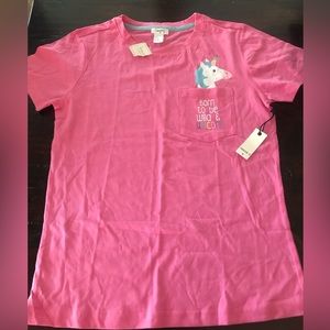 NWT Forever 21 Pink Pajama Top with Unicorn Size S